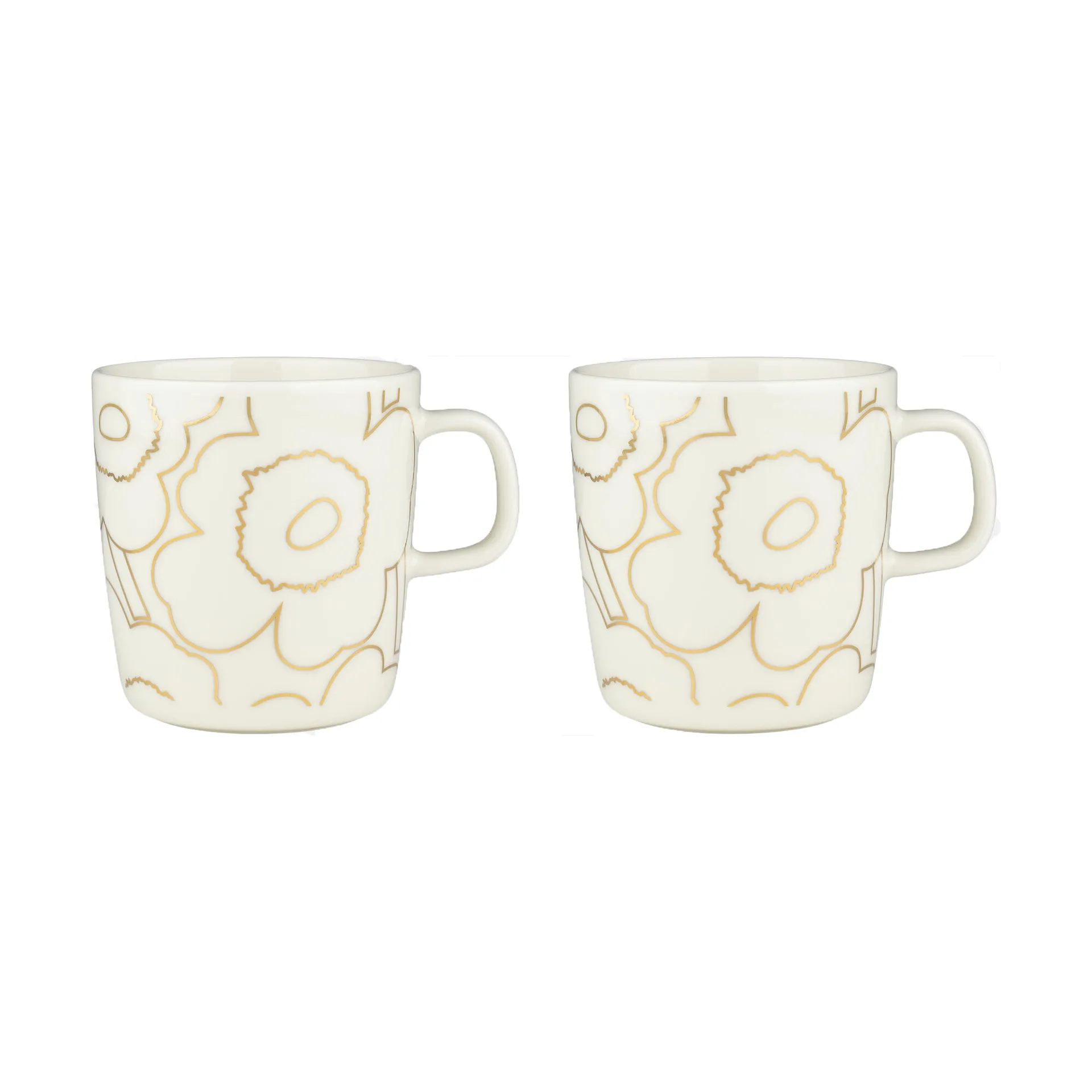 Piirto Unikko κούπα 4 dl, σετ 2 τεμαχίων, White-gold Marimekko