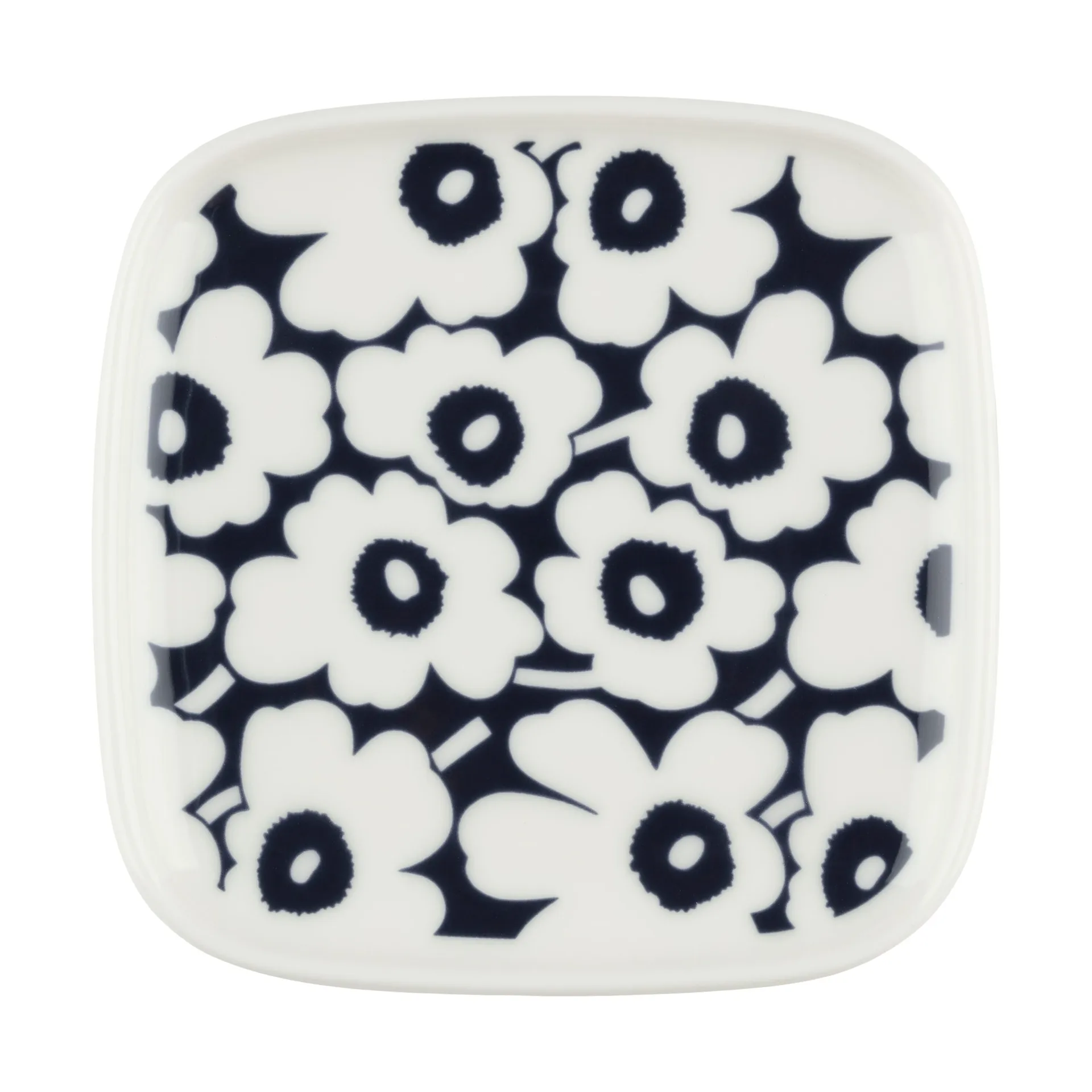 Πιατάκι Pikkuinen Unikko 10x10 cm, Dark blue-white Marimekko