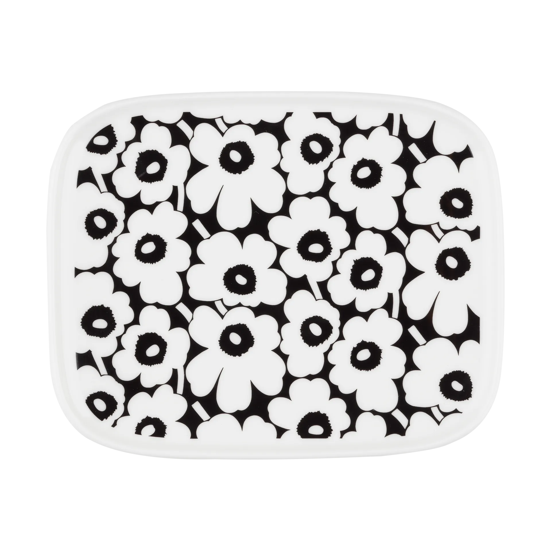 Pikkuinen Unikko πιατάκι 12x15 cm, Black-white Marimekko
