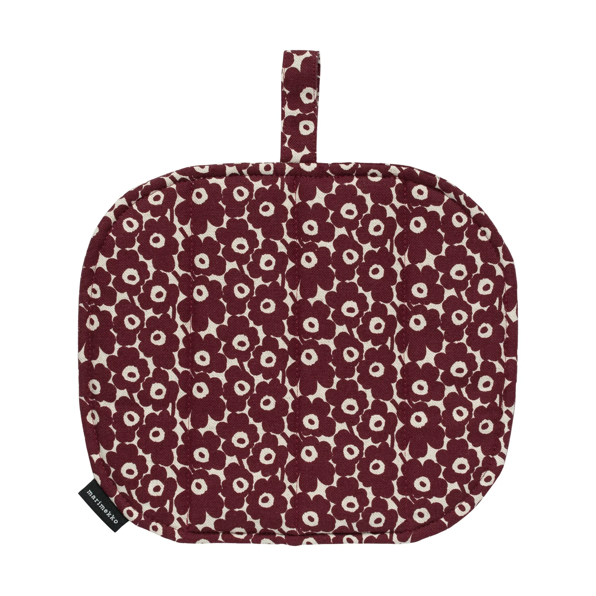 Pikkuinen Unikko πιάστρα κουζίνας 21,5x21,5 εκ., Linen-burgundy Marimekko