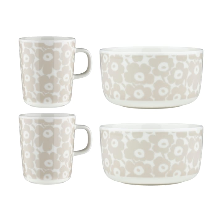 Pikkuinen Unikko σετ πρωινού 4 τεμαχίων - White-straw - Marimekko