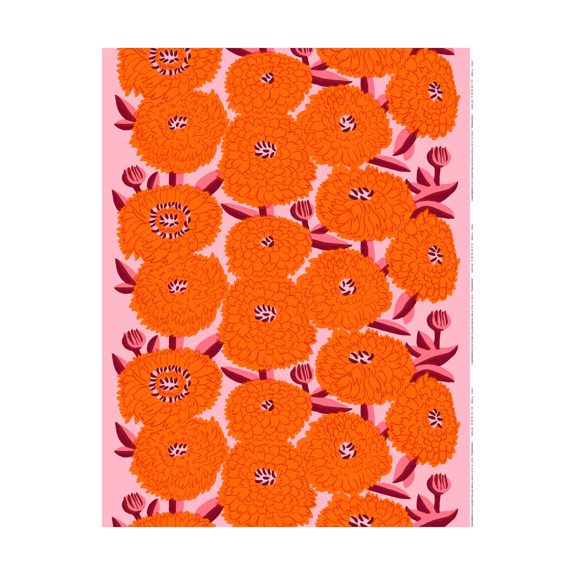 Primavera ύφασμα, Light pink-orange-winered Marimekko