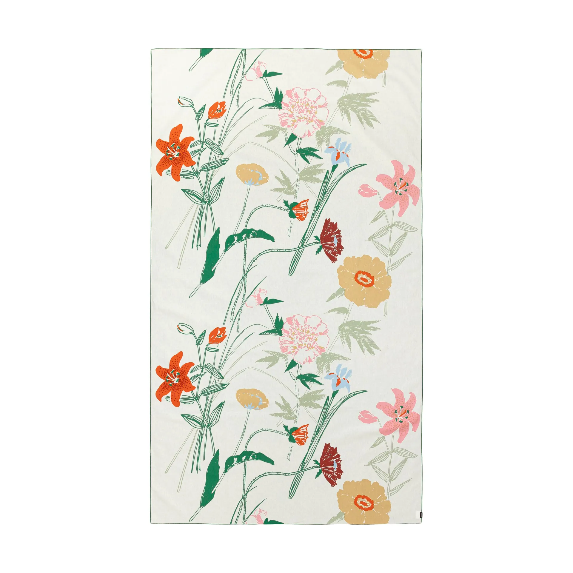 Puutarhakutsut τραπεζομάντηλο 145x250 cm, White-green-orange-beige Marimekko