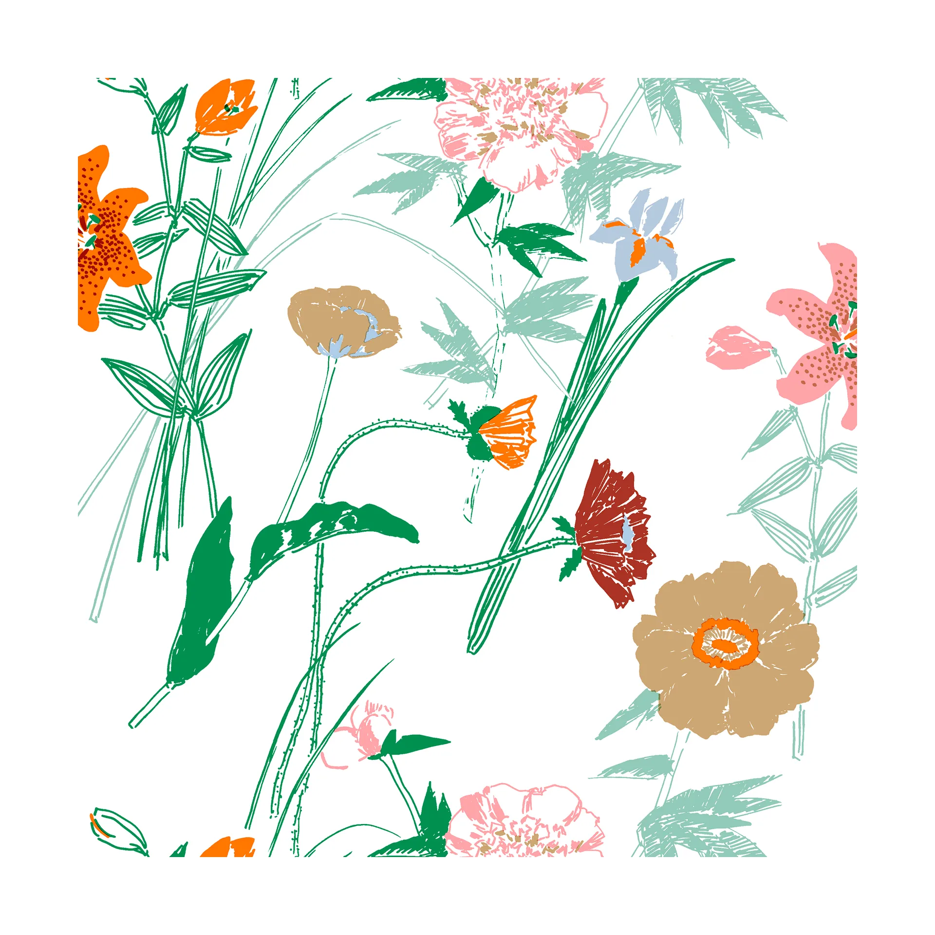 Puutarhakutsut χαρτοπετσέτα 33x33 cm, συσκευασία 20 τεμαχίων, White Marimekko