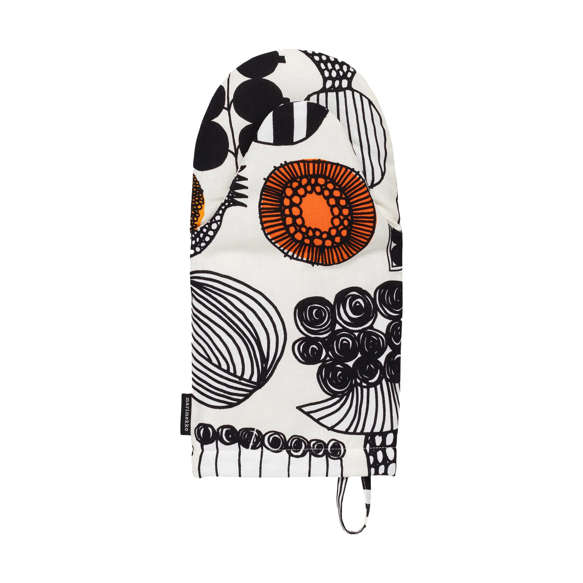 Puutarhurin parhaat γάντι φούρνου, White-black-orange Marimekko