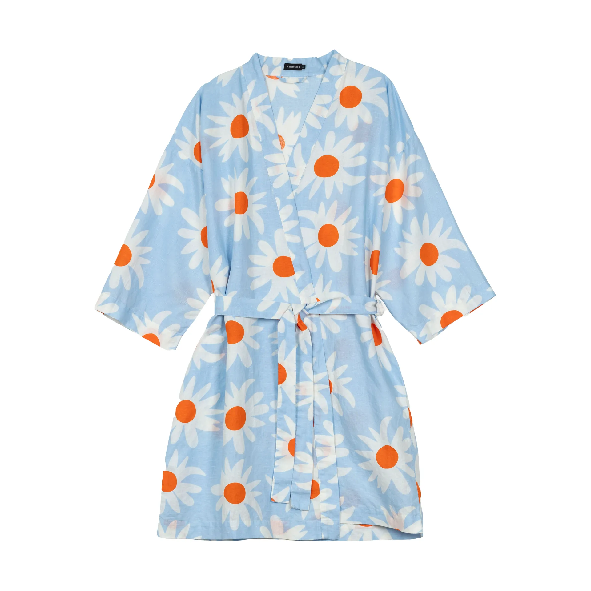 Rakastaa ei rakasta μπουρνούζι, Orange-Off-white-light blue Marimekko