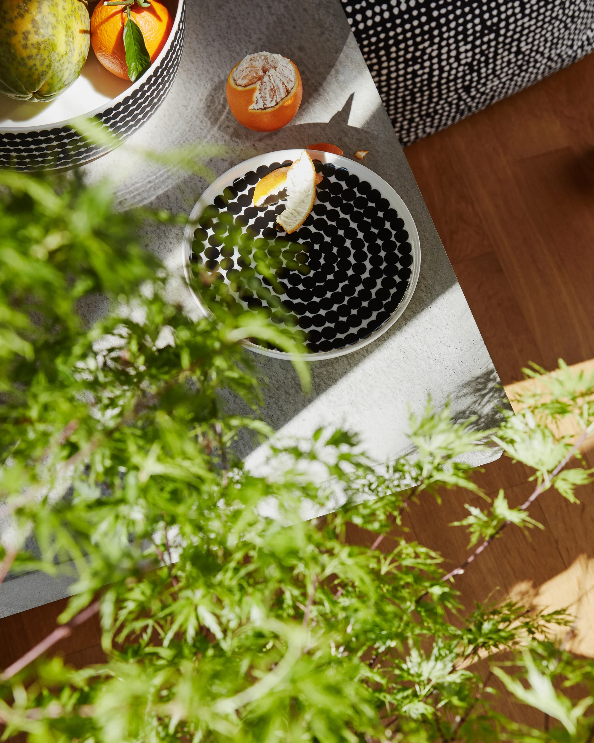 Räsymatto πιάτο Ø 20 cm, μαύρο-λευκό Marimekko