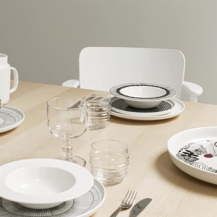 Räsymatto πιάτο Ø 20 cm, μαύρο-λευκό, μικρές κουκίδες Marimekko