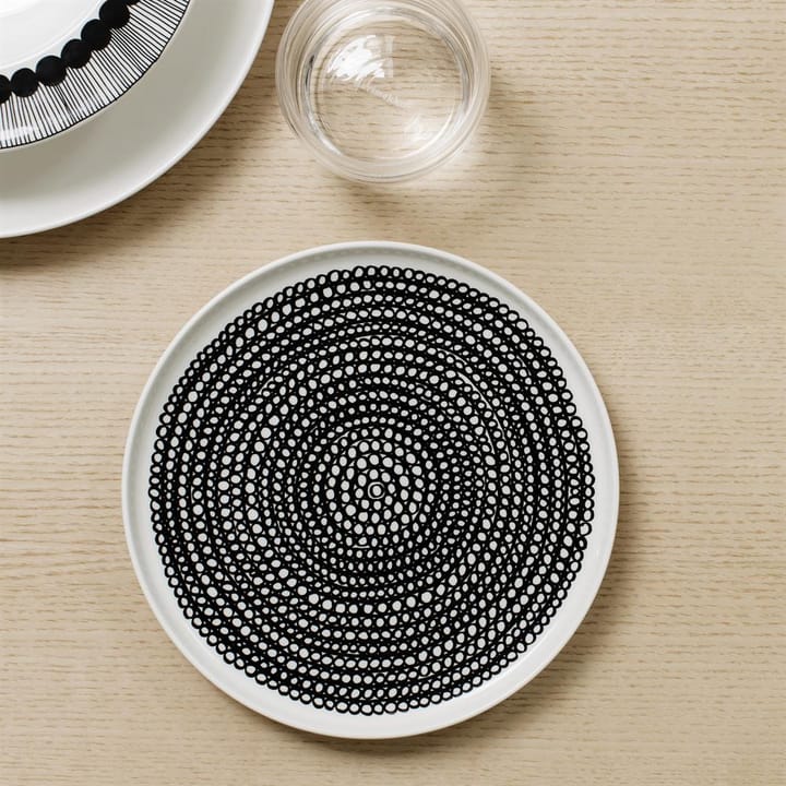 Räsymatto πιάτο Ø 20 cm, μαύρο-λευκό, μικρές κουκίδες Marimekko