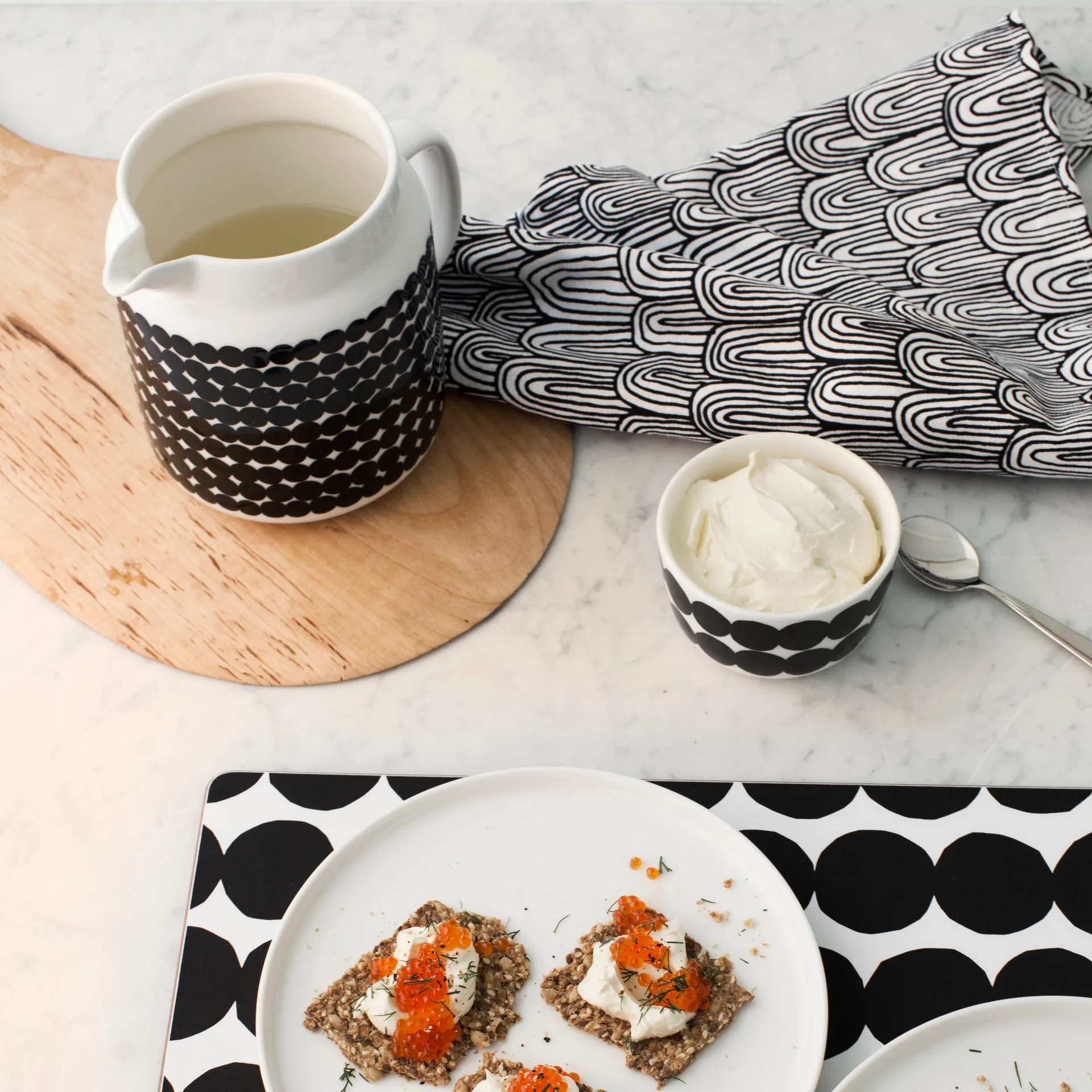 Räsymatto μπολ 2.5 dl, Μαύρο-λευκό Marimekko