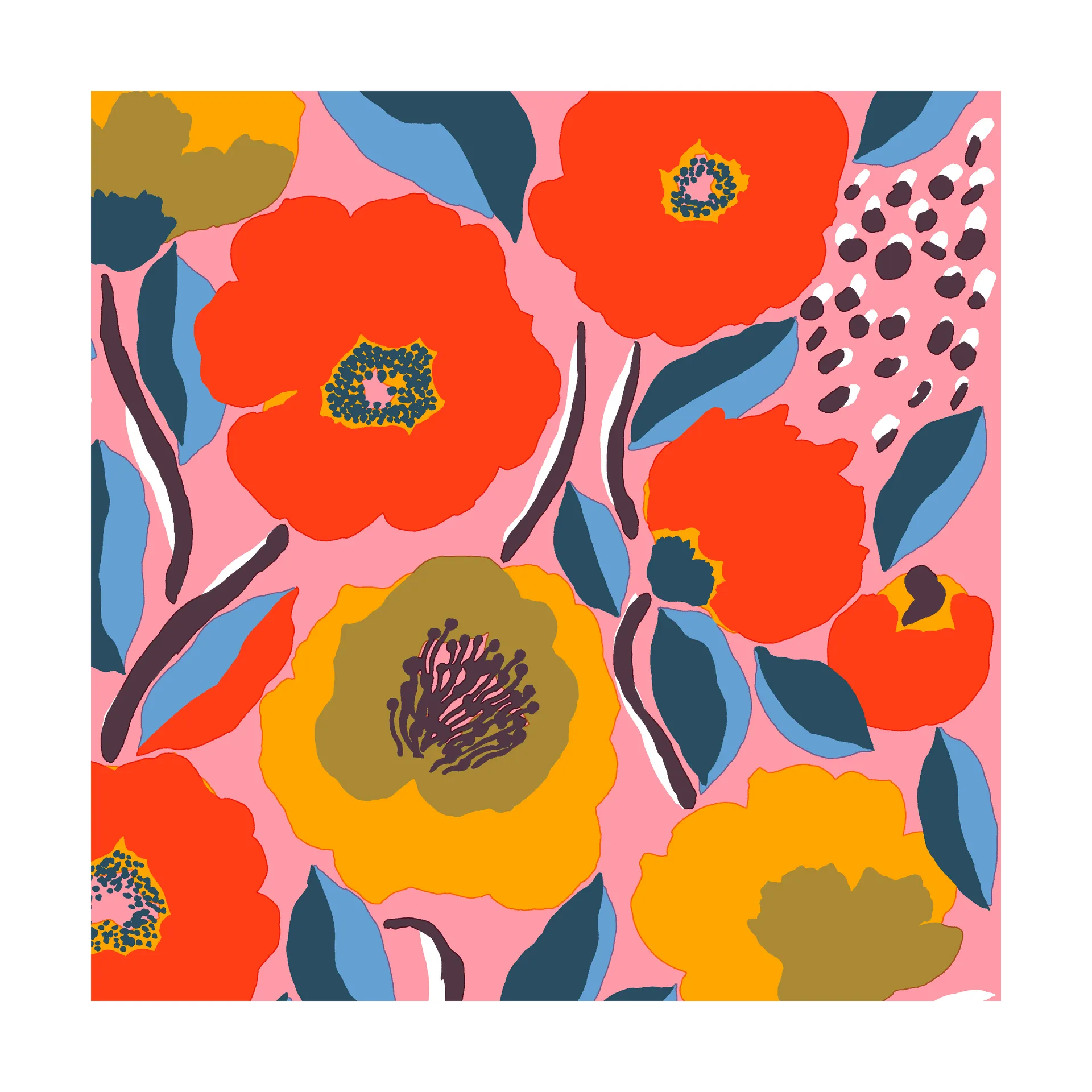 Rosarium πετσέτα 33x33 cm συσκευσία 20 τεμαχίων, Pink Marimekko