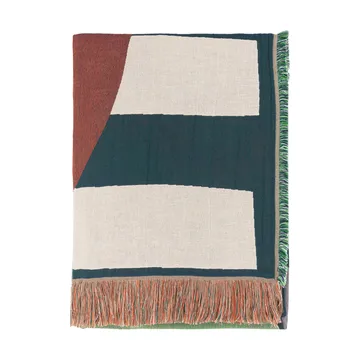 Siirto ριχτάρι jacquard 140x180 cm - Powder-d. blue-l. blue-coral - Marimekko