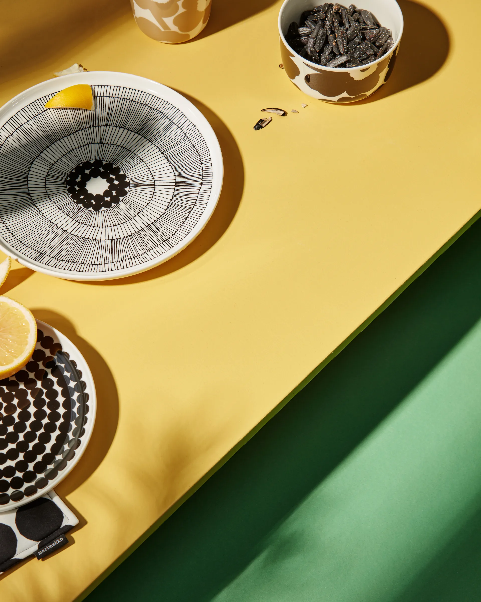 Siirtolapuutarha πιάτο Ø 25 cm, μαύρο-λευκό Marimekko