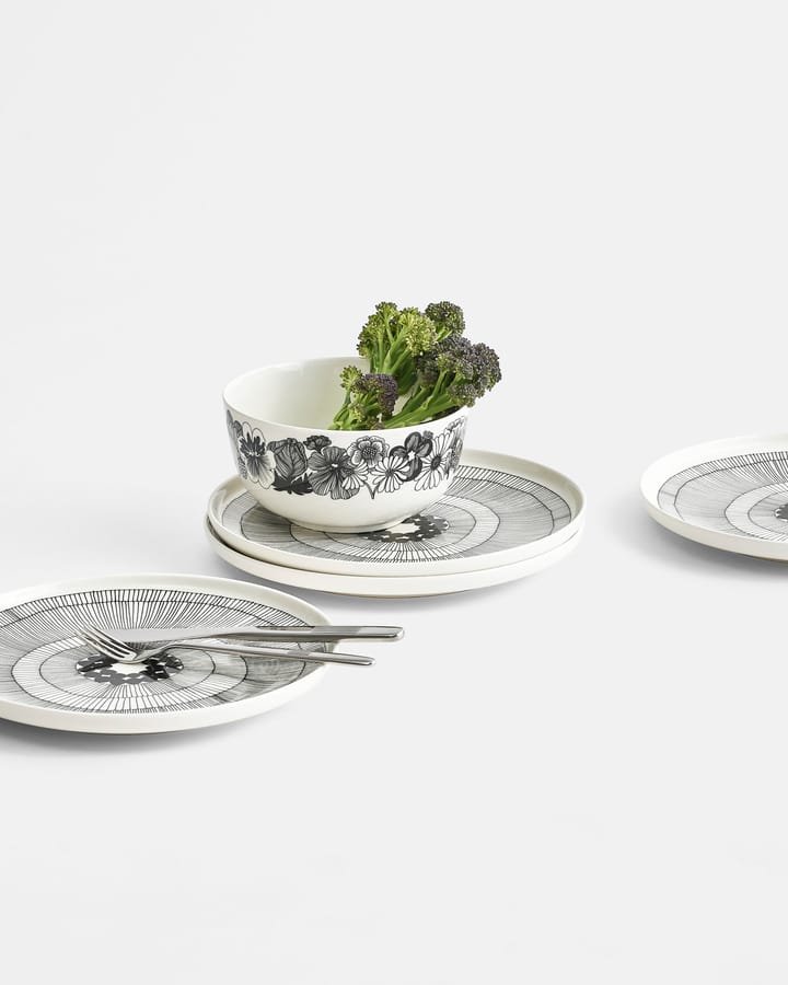 Siirtolapuutarha πιάτο Ø 25 cm, μαύρο-λευκό Marimekko