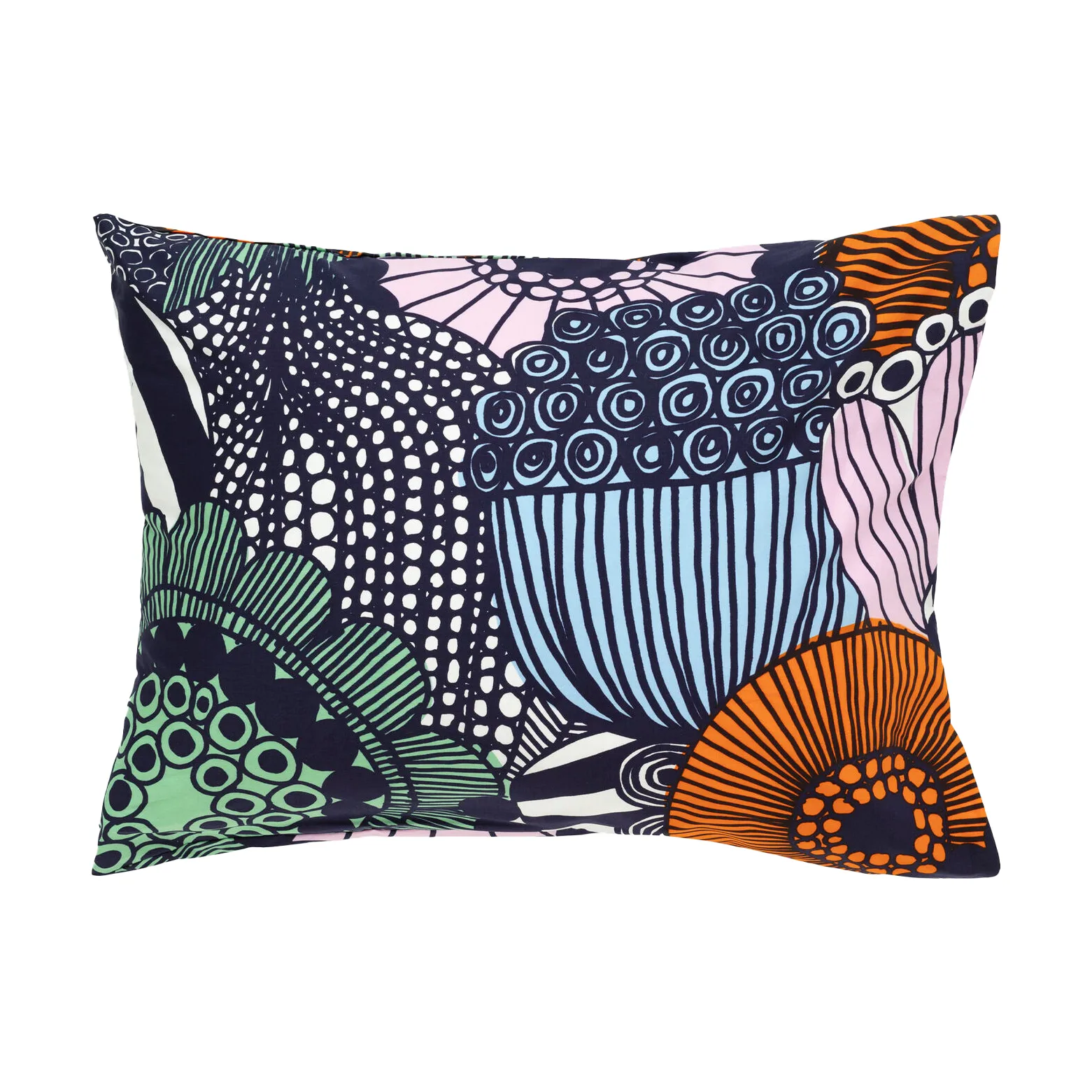 Siirtolapuutarha μαξιλαροθήκη 50x60 cm, White-dark blue-orange Marimekko
