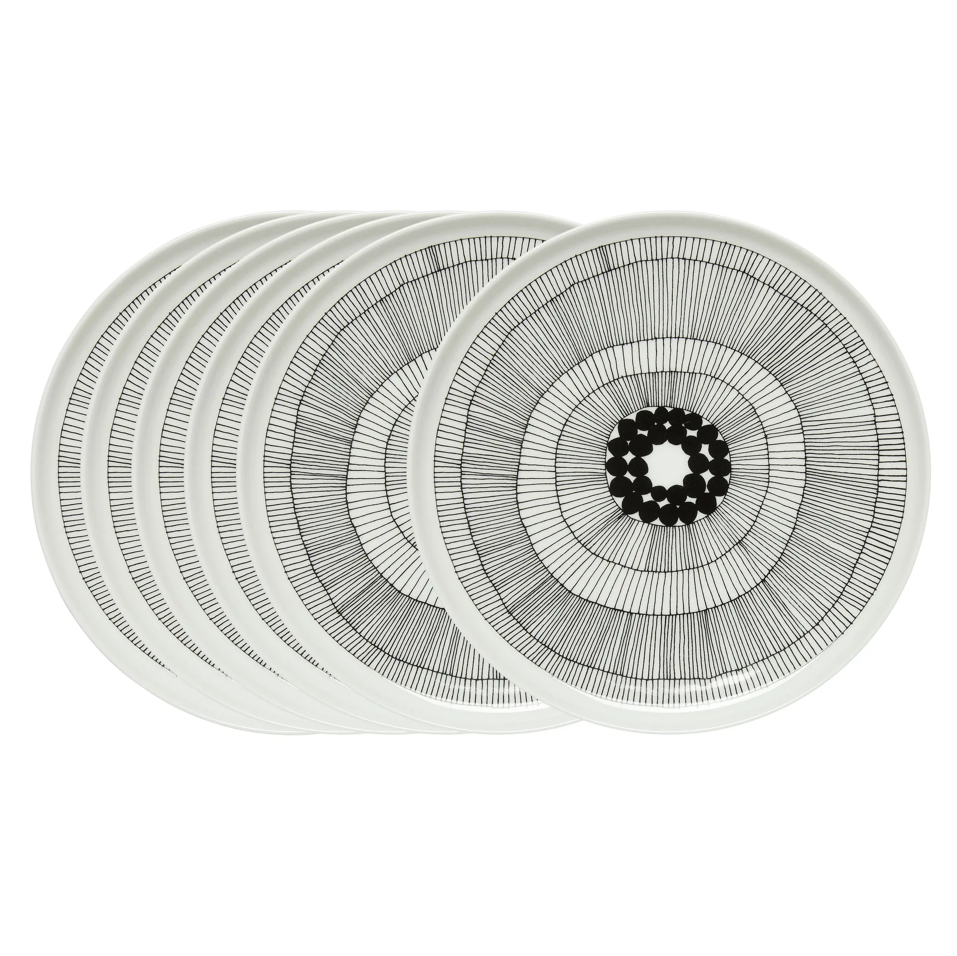 Siirtolapuutarha tallrik Ø 25 cm, 6-pack svart-vit,  Marimekko