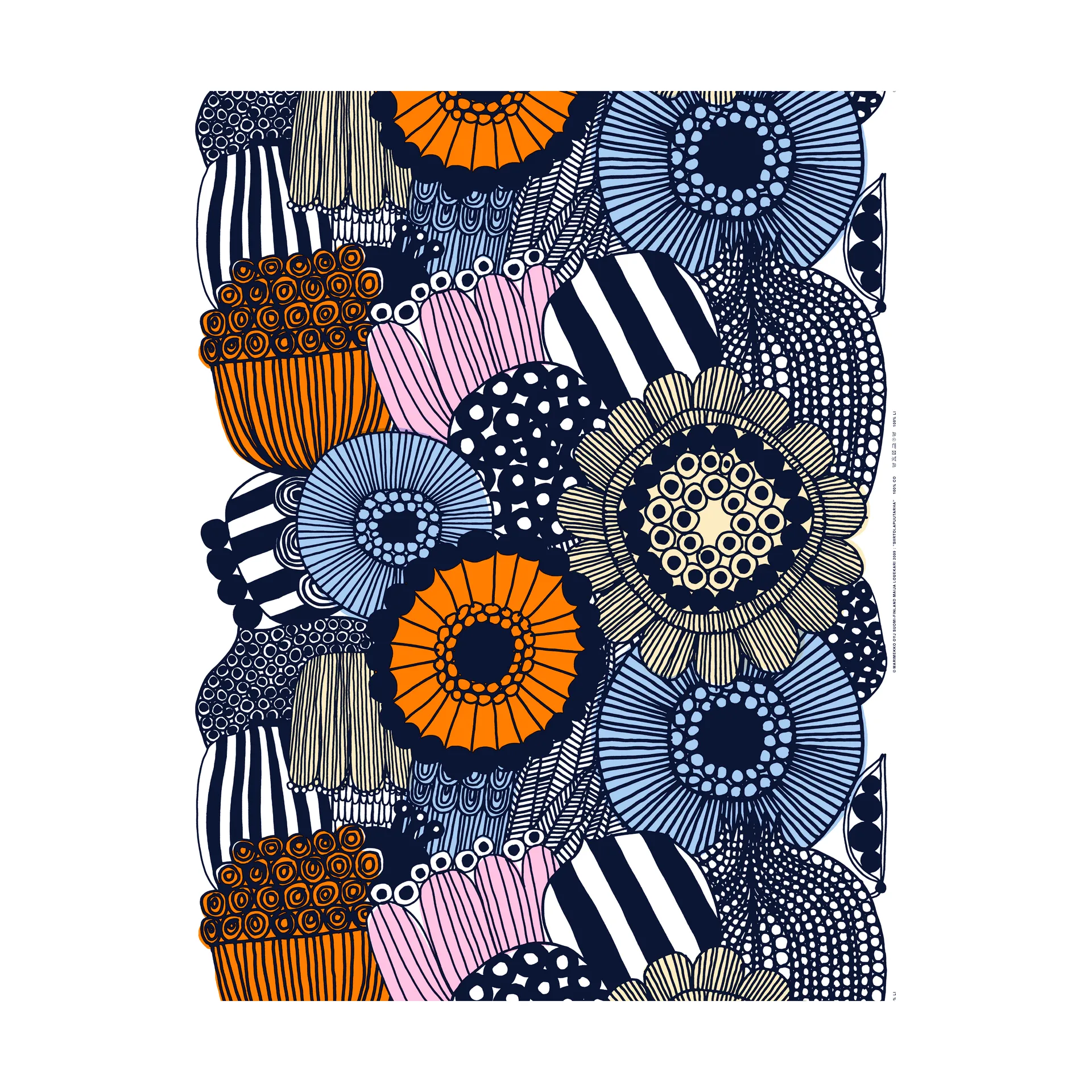 Καλύμμα τραπεζιού Siirtolapuutarha, White-yellow-orange-light blue Marimekko