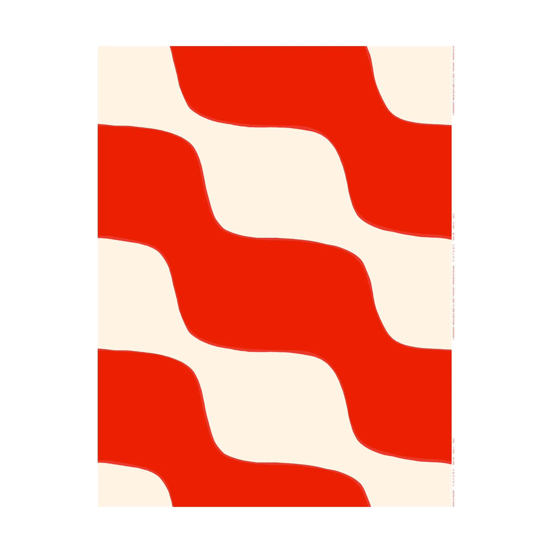Taifuuni ύφασμα, Natural white, orange red, bomull Marimekko
