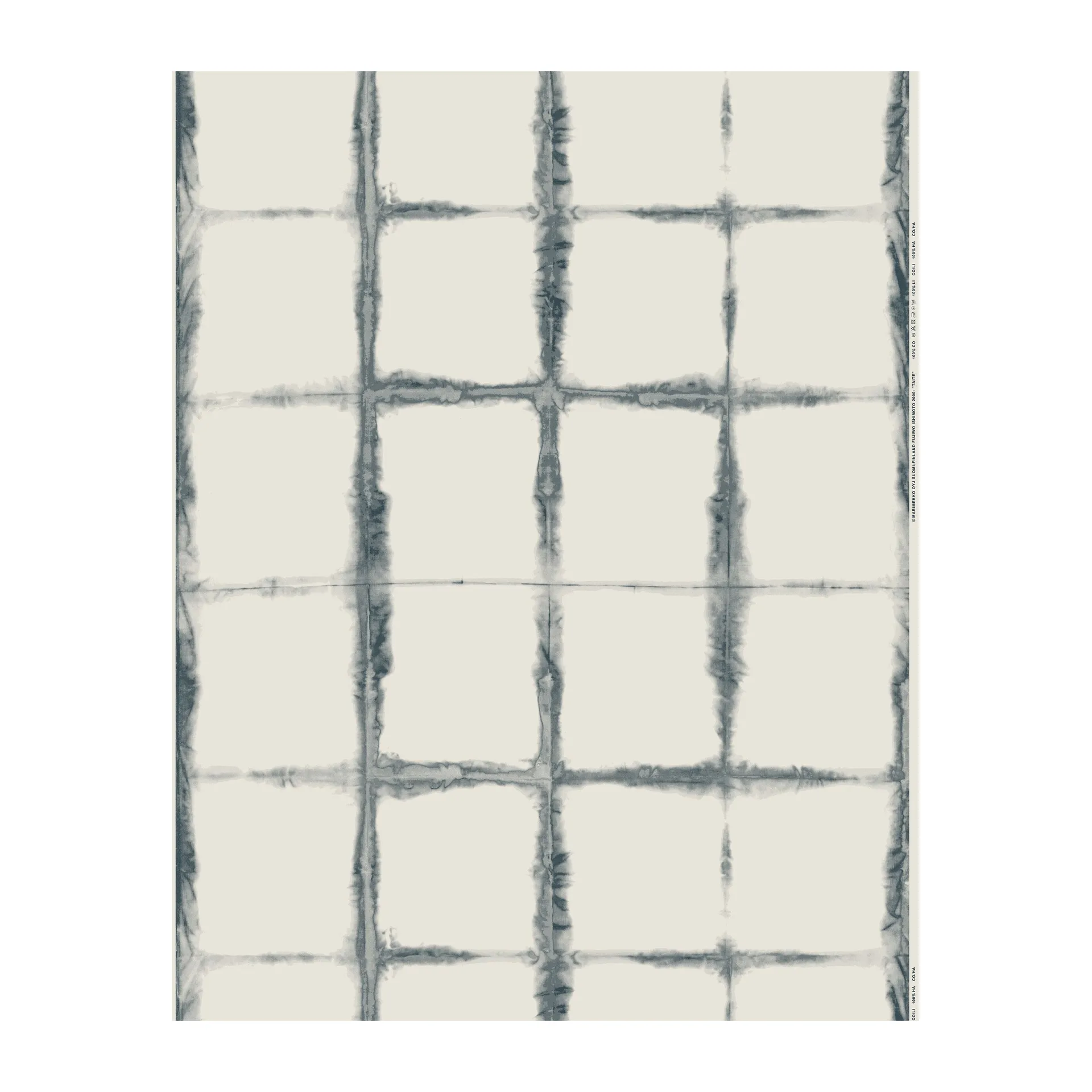 Taite ύφασμα βαμβάκι μαλλί-κάνναβη, Λευκό-σκούρο μπλε Marimekko