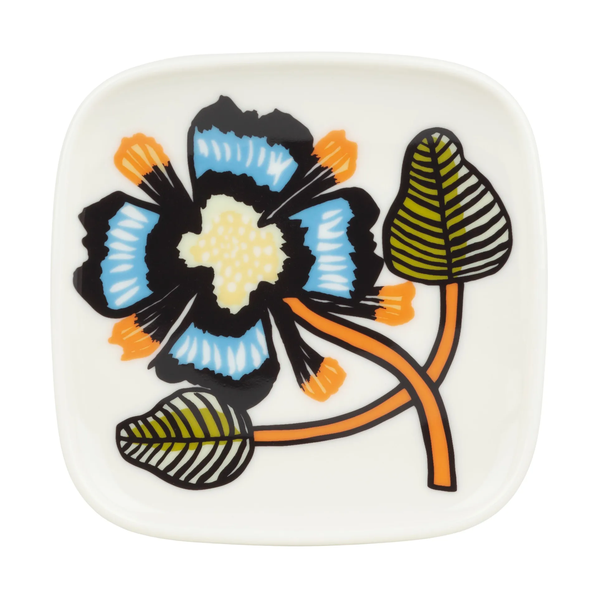 Tiara πιάτο 10x10 cm, White-warm orange-green Marimekko
