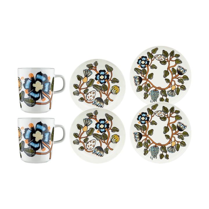 Σετ δείπνου Tiara 6 τεμαχίων - White-warm orange-green - Marimekko