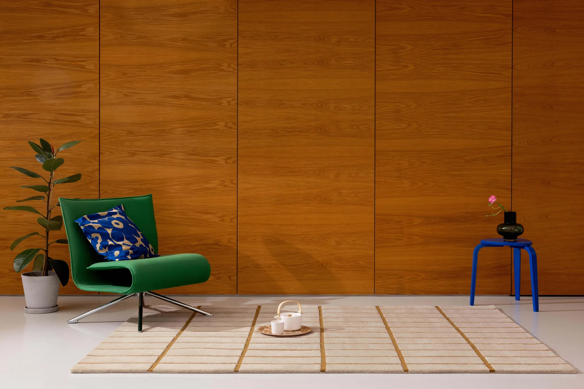 Μάλλινο χαλί Tiiliskivi, Bronze Yellow, 140x200 cm Marimekko