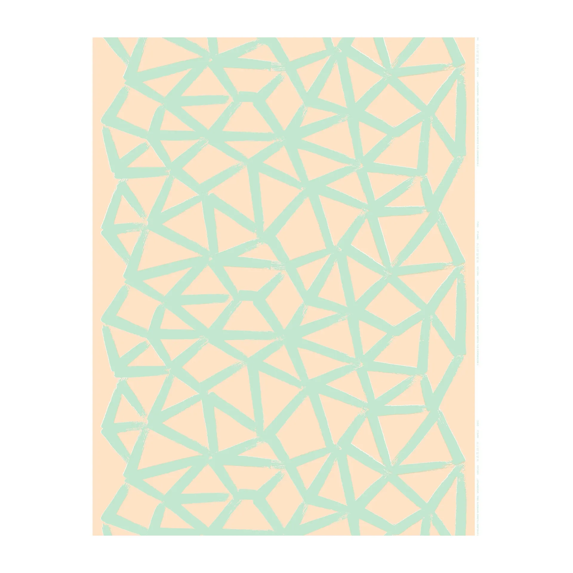 Λινό ύφασμα Ukkospilvi, Peach-mint Marimekko