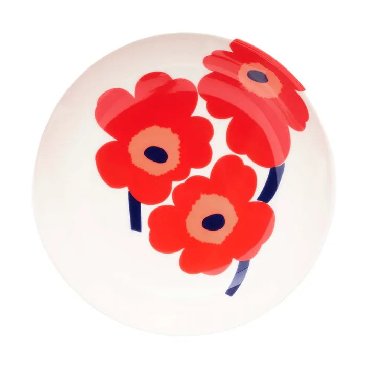 Unikko βαθύ πιάτο - Λευκό-κόκκινο-μπλε - Marimekko