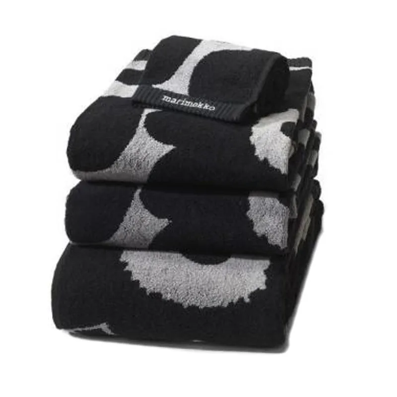 Unikko πετσέτα μαύρο-άμμος Marimekko