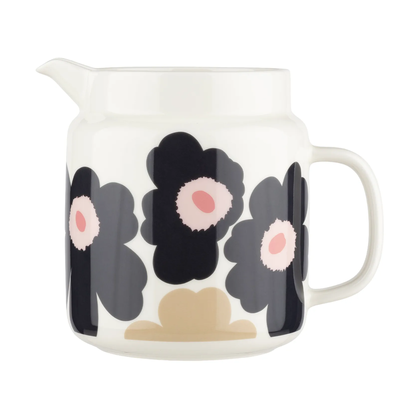 Κανάτα Unikko 1,25 L, Off white-charcoal-sand-pink Marimekko