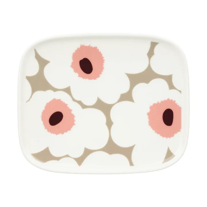 Πιάτο Unikko 12x15 cm - White-clay-powder-dark wine - Marimekko
