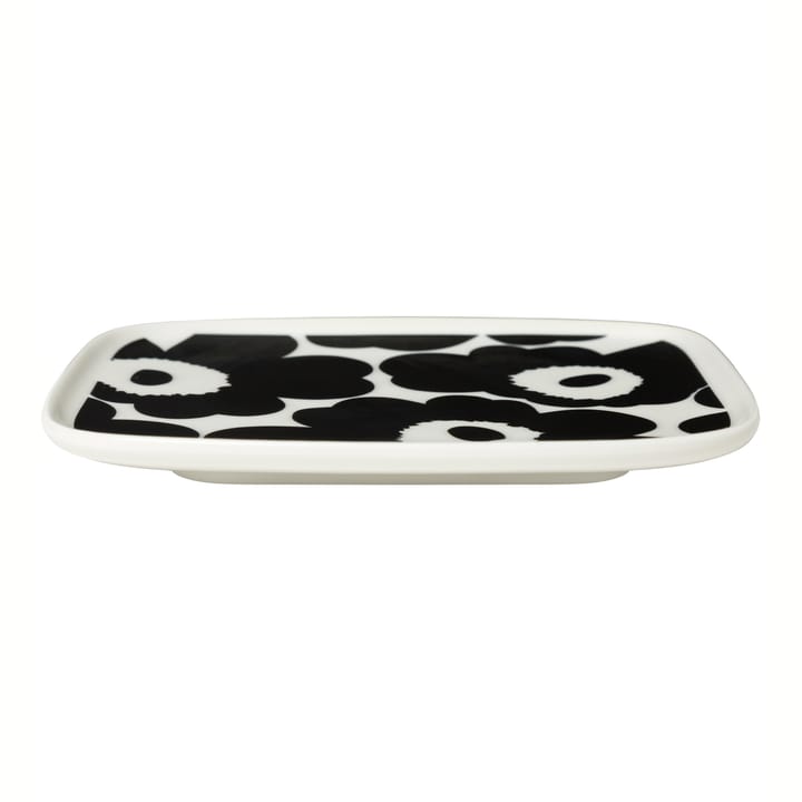 Unikko πιάτο 12x15 cm - μαύρο και λευκό - Marimekko