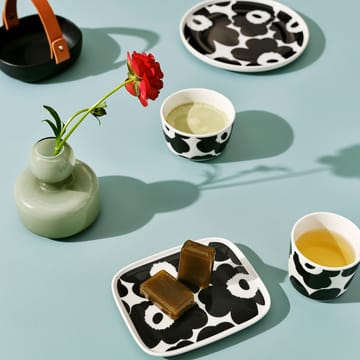 Unikko πιάτο 12x15 cm - μαύρο και λευκό - Marimekko