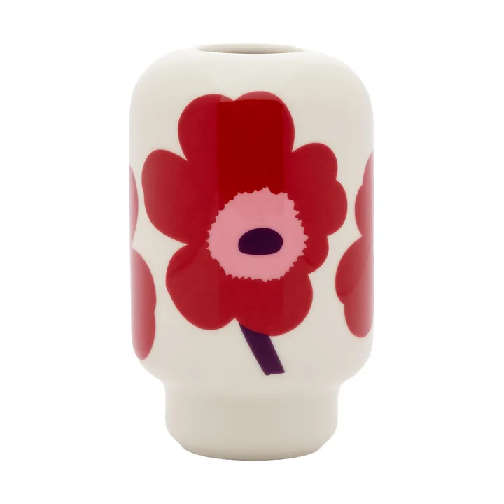 Βάζο Unikko 14 εκ. - Λευκό-κραμβερι-ροζ-δαμάσκηνο - Marimekko