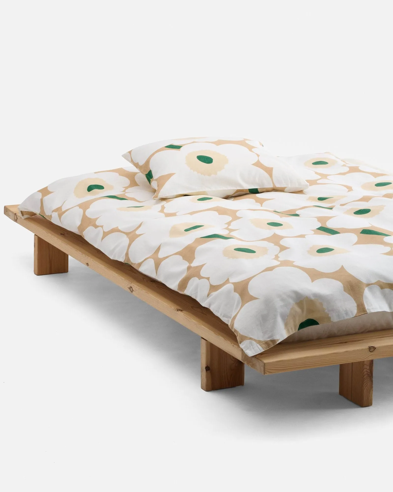 Unikko παπλωματοθήκη 150x210 εκ., Sand-off white-hay-emerald Marimekko