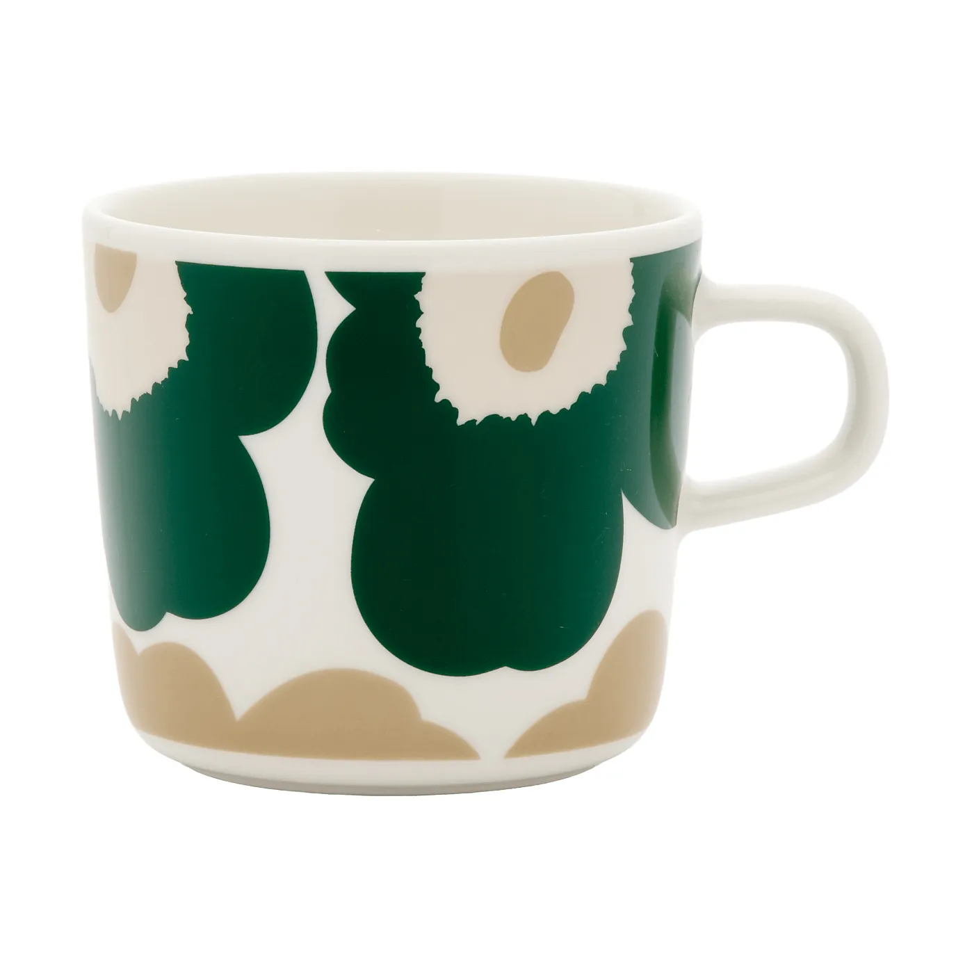 Unikko φλιτζάνι καφέ 20 cl, Λευκό-dark green-μπεζ-light sand Marimekko