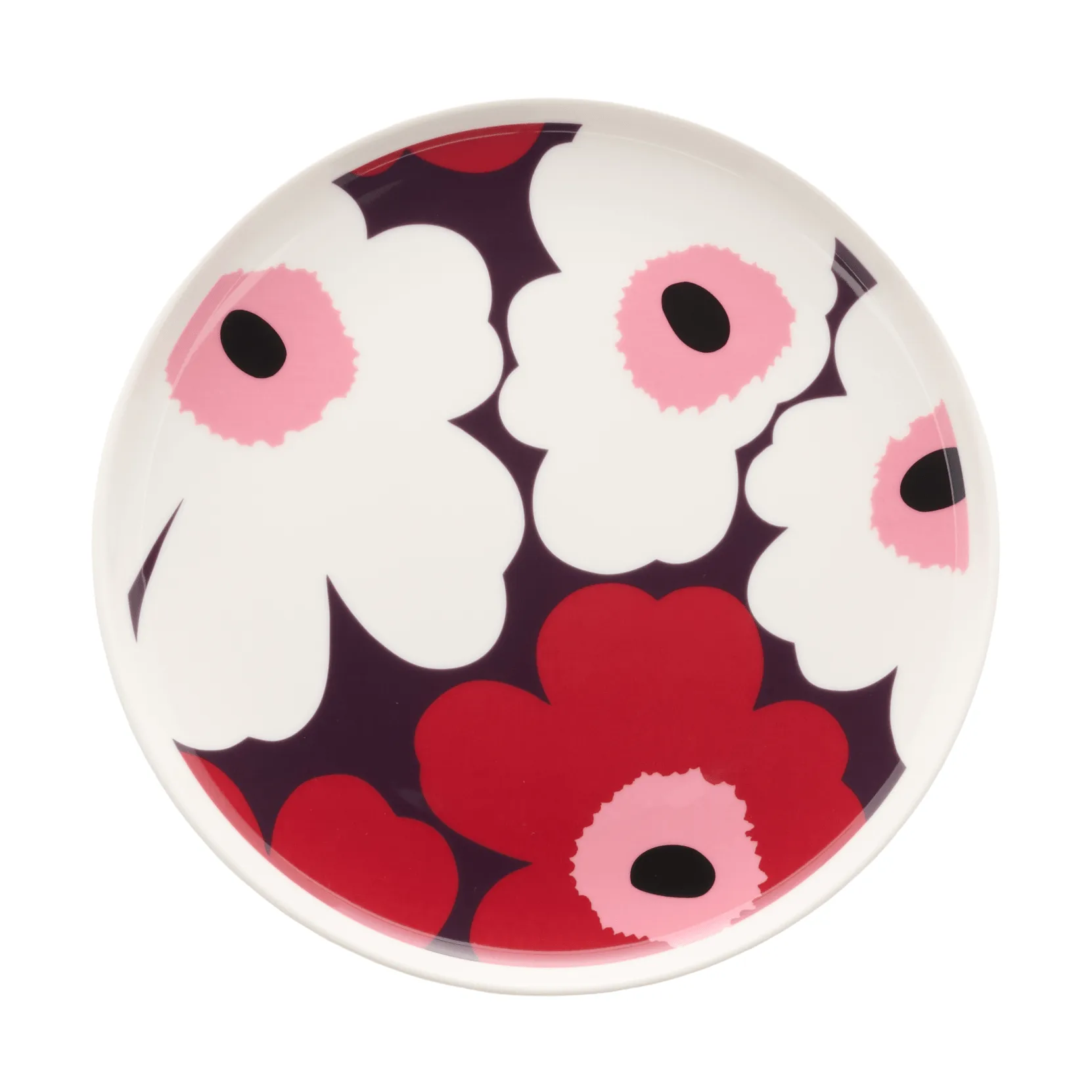 Πιάτο Unikko Ø20 εκ., White-plum-cranberry-pink Marimekko