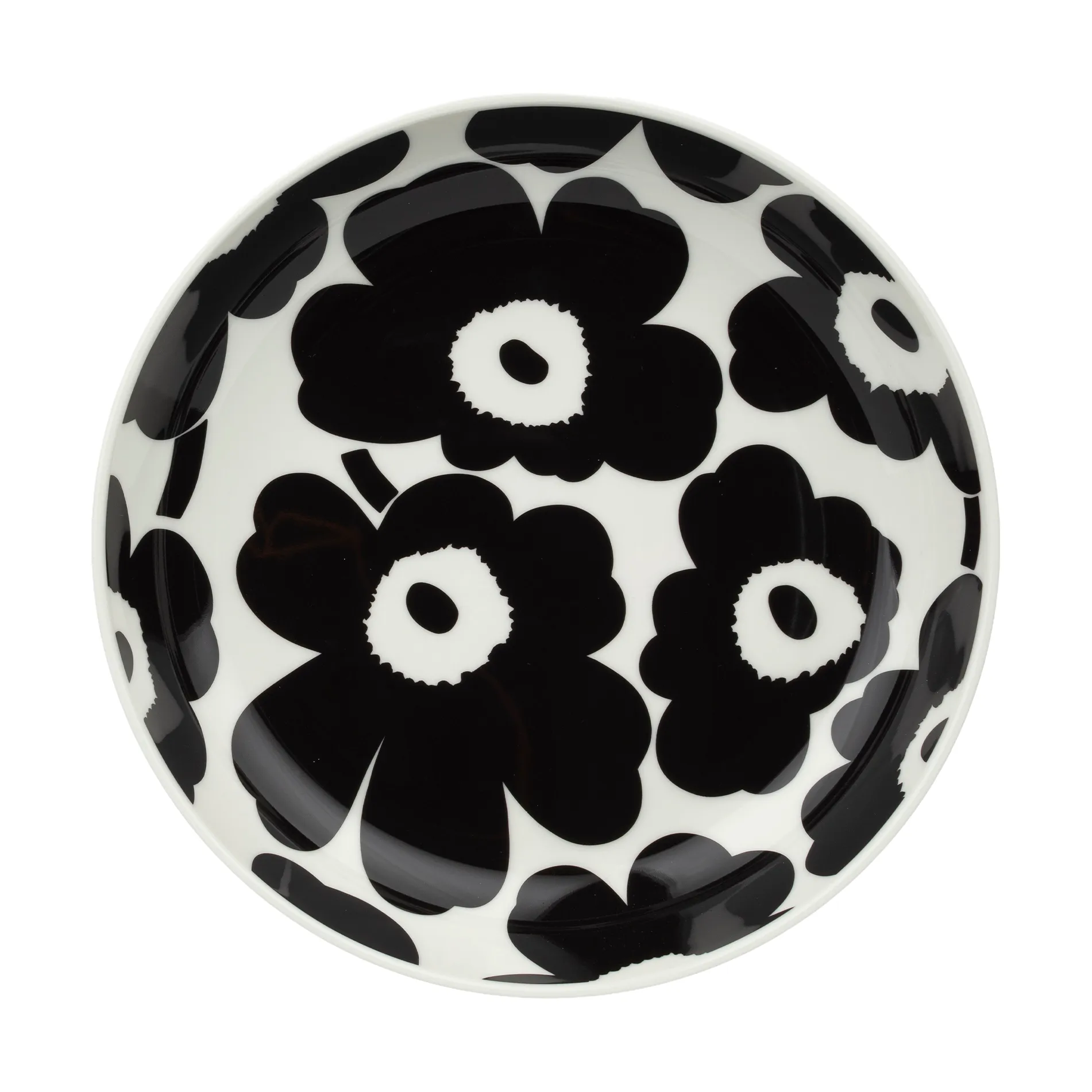 Unikko βαθύ πιάτο Ø20,5 cm, Black-white Marimekko