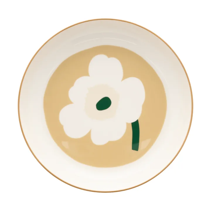 Unikko βαθύ πιάτο Ø20,5 εκ. - White-beige-light sand-dark green - Marimekko