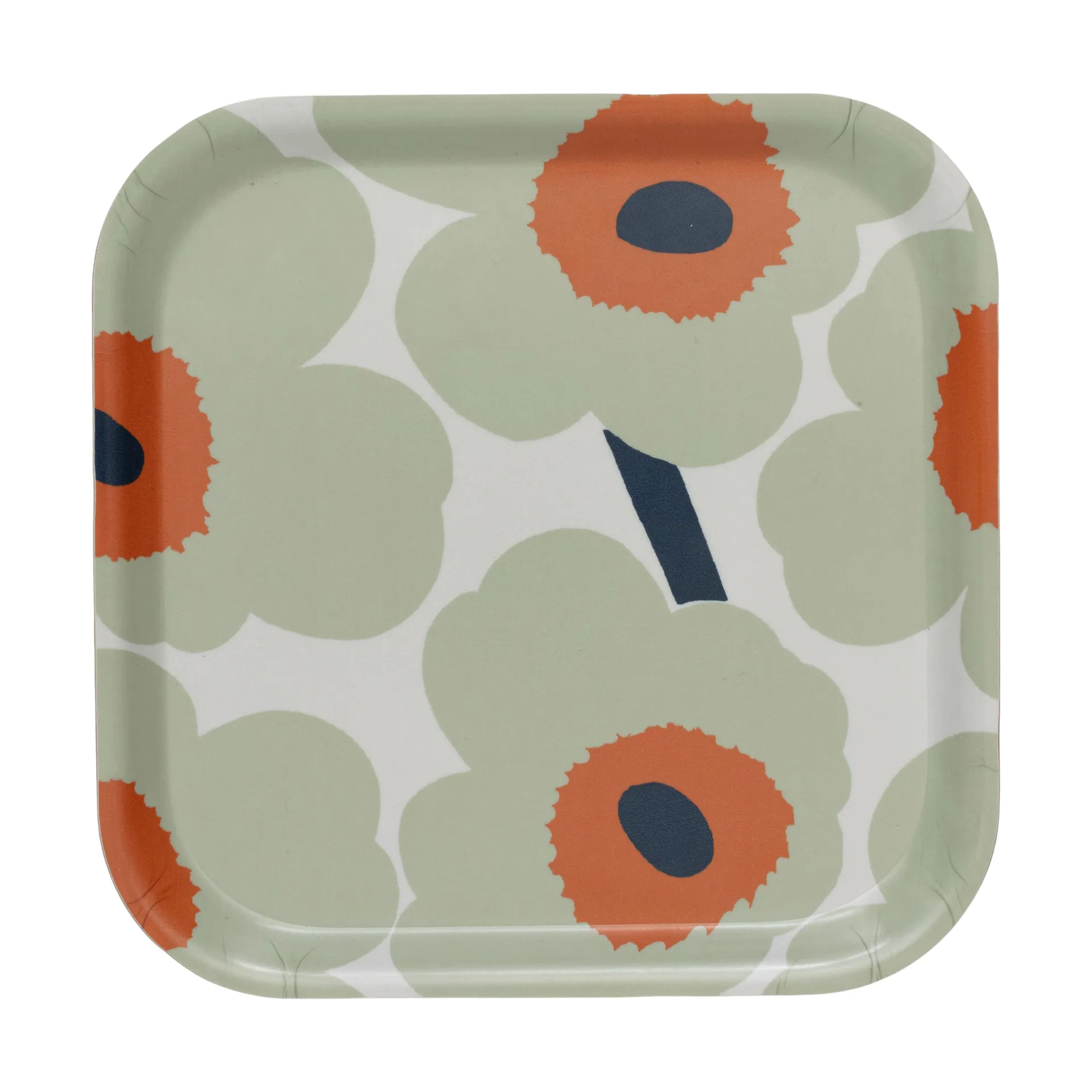 Δίσκος Unikko 20x20 cm, Off white-sage-orange Marimekko