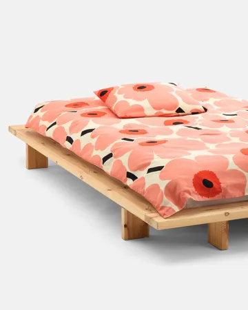 Unikko παπλωματοθήκη 220x240 εκ. - Off white-coral-orange red-charcoal - Marimekko