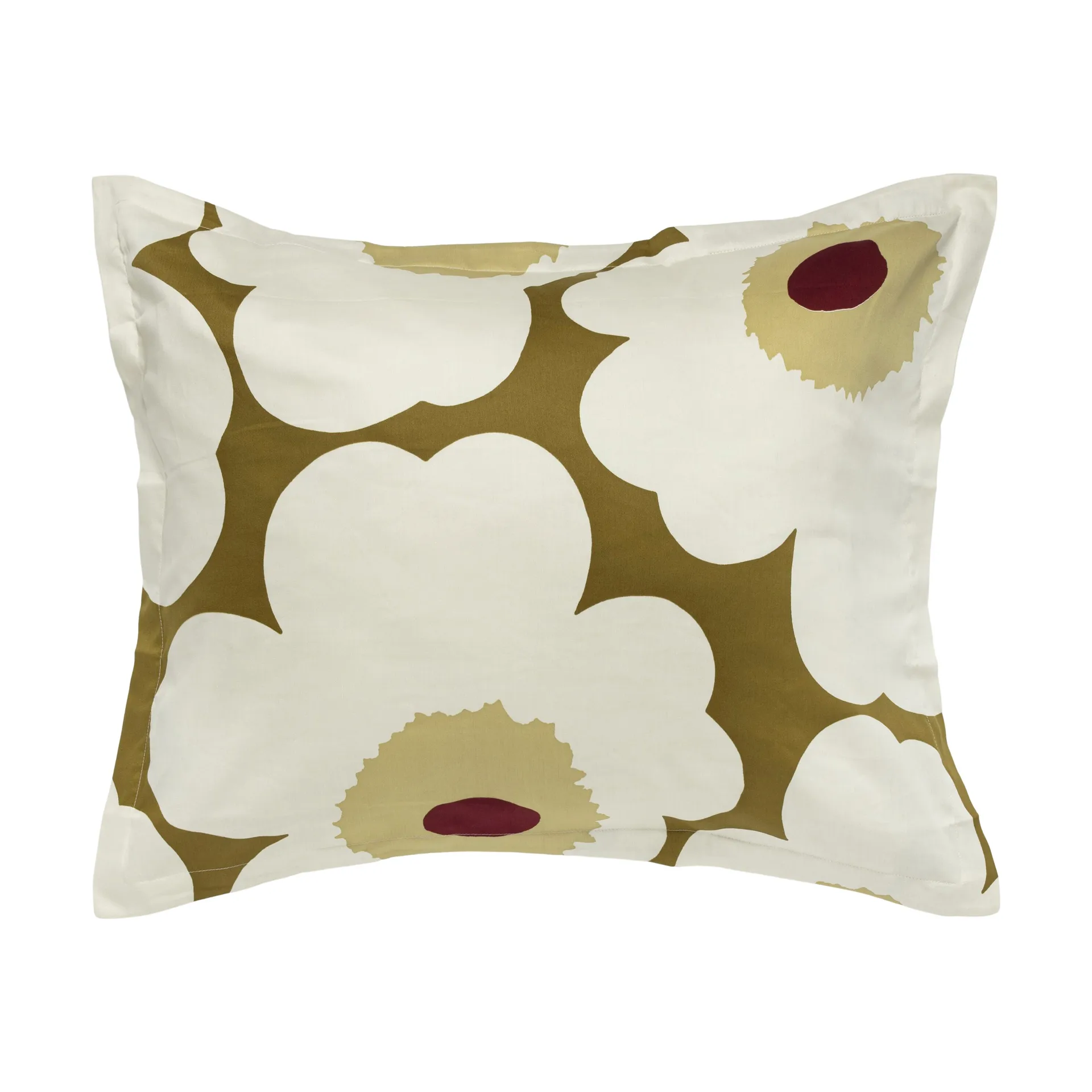 Unikko σατέν παπλωματοθήκη 240x220 εκ., Green umber-cream Marimekko