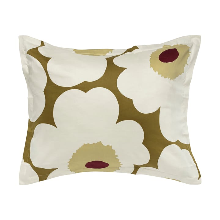 Unikko σατέν παπλωματοθήκη 240x220 εκ. - Green umber-cream - Marimekko