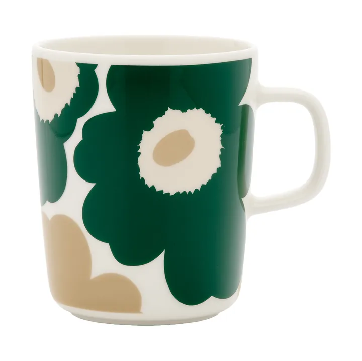 Unikko κούπα 25 cl - Λευκό-dark green-μπεζ-light sand - Marimekko