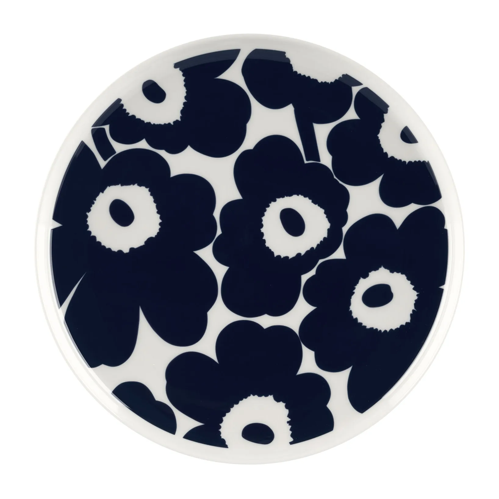 Πιάτο Unikko Ø25 cm, Άσπρο-σκούρο μπλε Marimekko