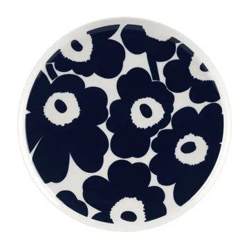 Πιάτο Unikko Ø25 cm - Άσπρο-σκούρο μπλε - Marimekko