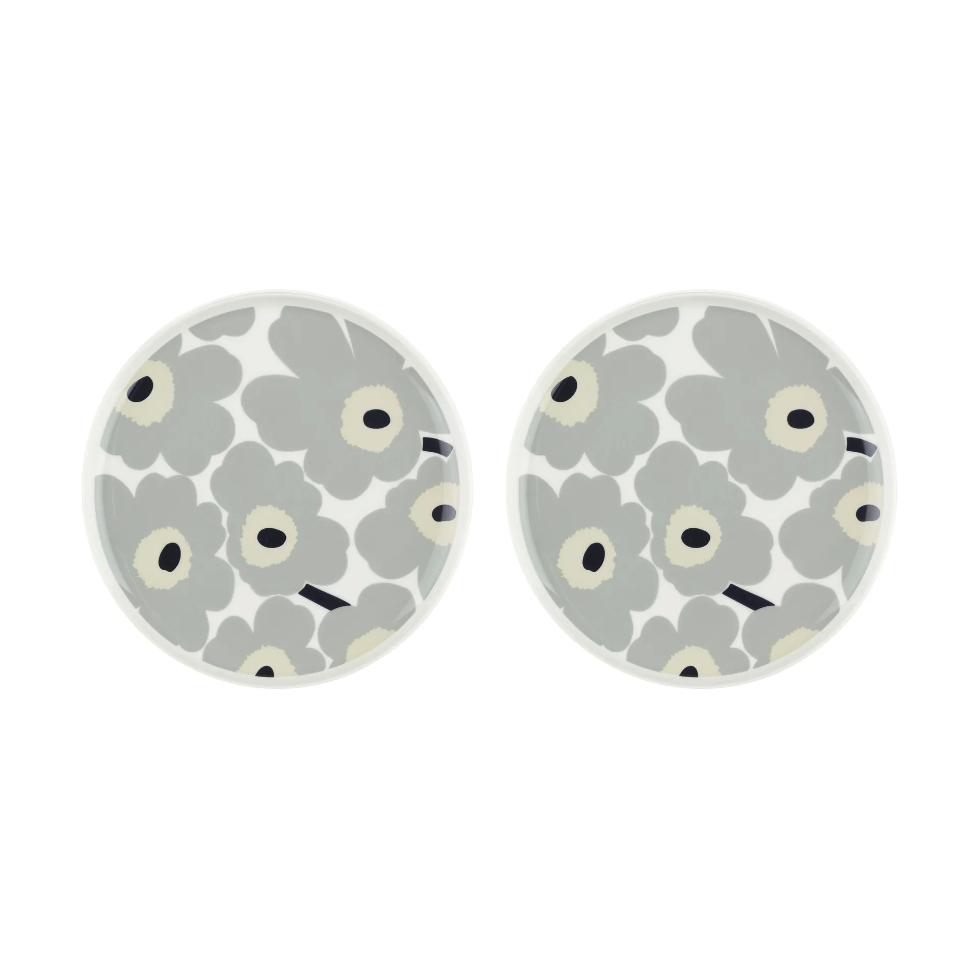Πιάτο Unikko Ø25 cm 2-pack, White-light grey-sand-dark blue Marimekko