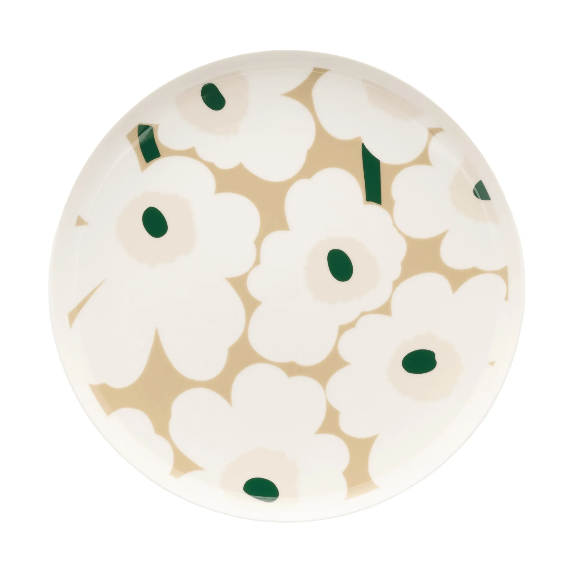 Πιάτο Unikko Ø25 cm, White-beige-light sand-dark green Marimekko