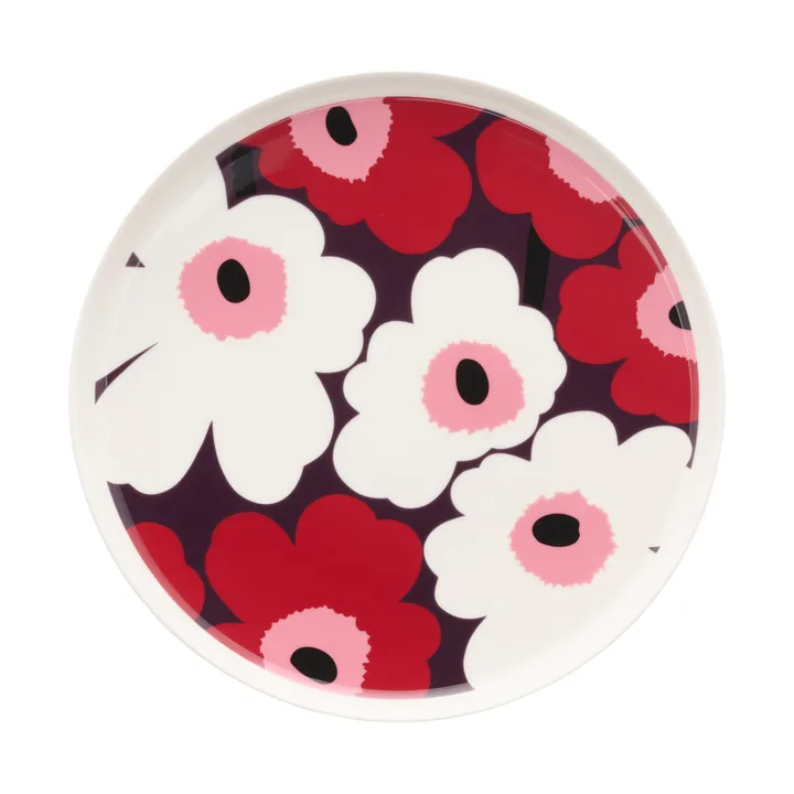 Πιάτο Unikko Ø25 cm - White-plum-cranberry-pink - Marimekko