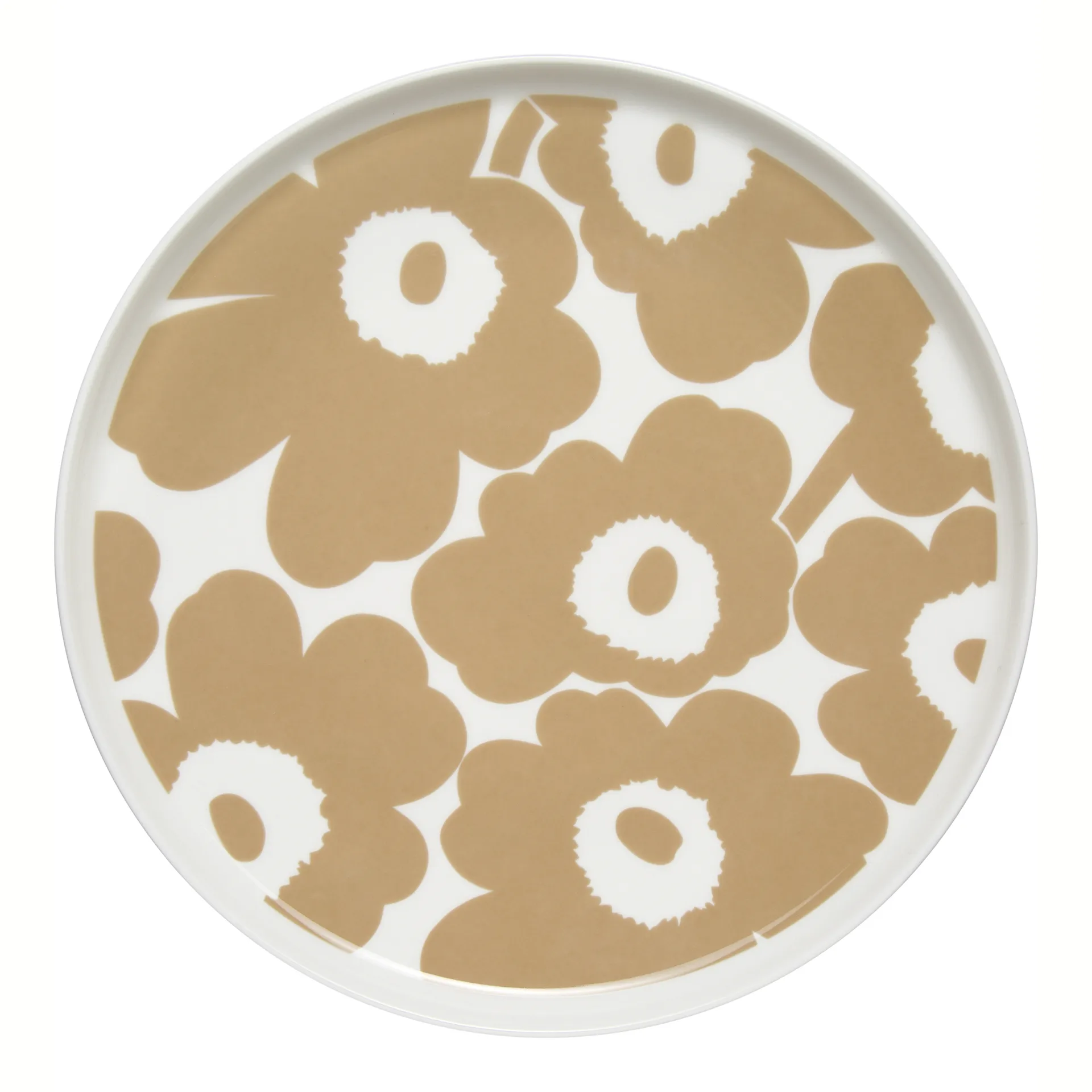 Unikko πιάτο μπεζ-λευκό, Ø 25 cm Marimekko